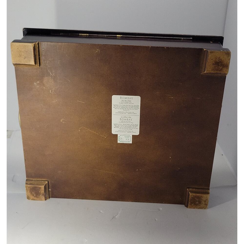 Bombay Company Wooden Tea Chest Box 12 Compartment Velvet Lined Storage 1999 - Picture 9 of 9